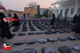 توزیع 1100 بسته کیف ونوشت افزار درچهارمین سال از پویش همکلاسی مهربان