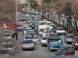 تصاویر| برگزاری راهپیمایی موتوری و خودرویی در شهر دهاقان