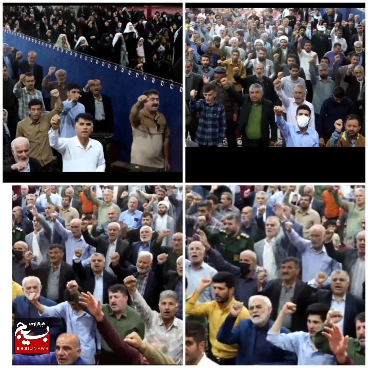 طنین شعار‌های مرگ بر اسرائیل توسط نمازگزاران نماز پرشکوه جمعه ایذه