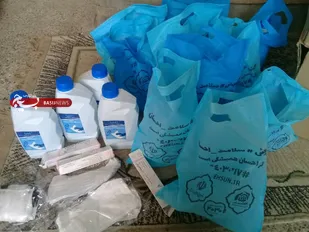 توزیع ۵۰ بسته مواد ضدعفونی کننده بین خانواده های کم برخوردار روستای مغان شاهرود