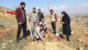 کاشت 400 اصله نهال توسط بسیج جامعه کشاورزی شهرستان باشت + (تصاویر)