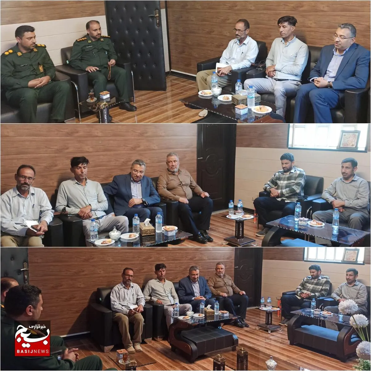 بخشدار مرکزی و شورای مسیر خسرج پای کار سپاه؛ اعلام حمایت و پشتیبانی از بسیج