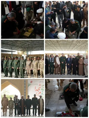 برگزاری مراسم&zwnj;غبار روبی و عطر افشانی گلزار شهدا به مناسبت دهه فجر در خرمشهر