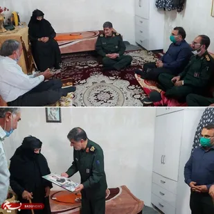 دیدار فرمانده سپاه امیرالمؤمنین(ع) استان ایلام با خانواده شهید پاسدار "علیرضا دارابی"