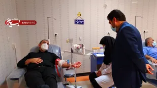 اهدای خون استاندار کهگیلویه و بویراحمد در روز عاشورا