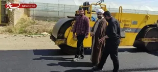 بازدید امام جمعه پیشوا از روند پروژه آسفالت جاده روستای طارندین