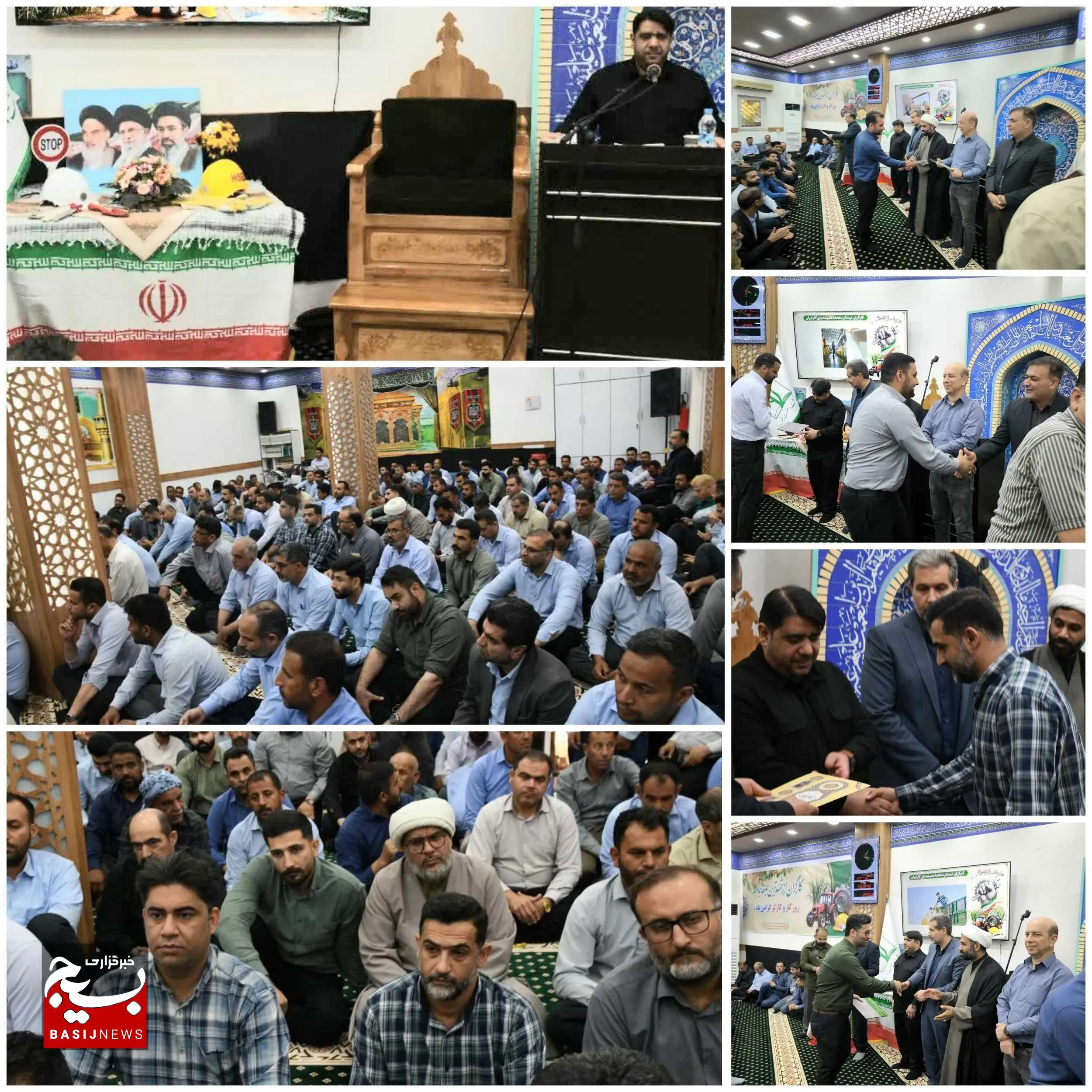 گرامیداشت ولادت حضرت امام رضا علیه السلام و روز کارگر در کارخانه توسعه نیشکر دهخدا شهرستان باوی
