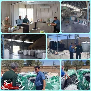 حضور فرمانده ناحیه گلپایگان در کارخانجات شهرک صنعتی برای پیگیری مشکلات قطعی برق