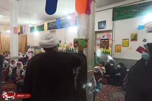 نواختن زنگ بسیج در مهد قرآنی امام حسین (ع) همدان