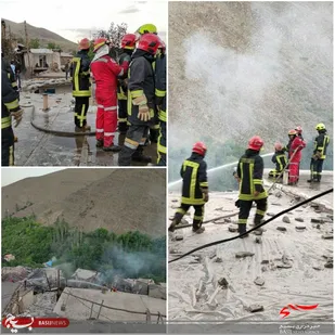 ۱۵ واحد مسکونی در بافت قدیم روستای زشک از توابع شهر شاندیز طعمه حریق شد