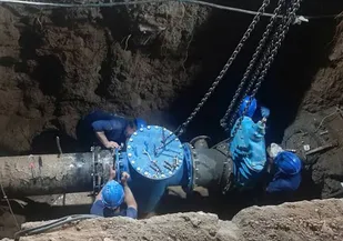 تعویض شیر خط و نصب صافی فشارشکن خط انتقال دولت آباد