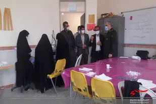 سرکشی فرمانده سپاه انصارالحسین(ع) از کارگاه تولید ماسک بسیجیان حصار همدان