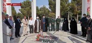 تجدید میثاق مسئولین سپاه شاهرود و بخش بیارجمند با شهید تازه شناسایی شده شهید صفر علی فیض بیگدلی