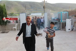 آیین افتتاح مسجد در روستای تپه عظيم سر پل ذهاب