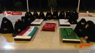 غبارروبی قبور مطهر شهدای گمنام توسط بسیجیان پایگاه حضرت رقیه(س) آبطویل