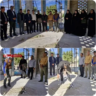 غبار روبی گلزار شهدای گمنام دانشگاه آزاد کهنوج
