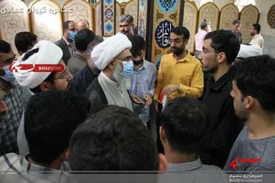 حضور آیت الله صفایی بوشهری در دانشگاه خلیج فارس بوشهر و دیدار صمیمی با دانشجویان