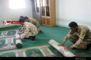 غبارروبی نمازخانه سپاه ناحیه فامنین در آستانه ماه رمضان