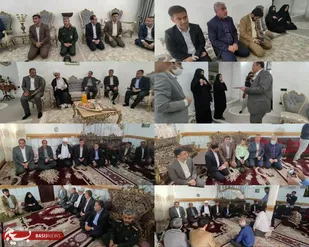 دیدار فرمانده سپاه ناحیه دره شهر به همراه استاندارایلام با خانوداه شهیدان مولایی و ندیم