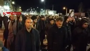 تجمع و حرکت عزاداران ولایی شهر آوج که منتقم خون رهبر شهید هستند