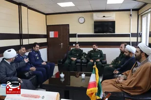 دیدار مسئول دفتر نمایندگی ولی فقیه در سپاه کبودراهنگ با رئیس عقیدتی سیاسی پایگاه هوایی شهید نوژه