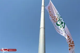 اهتزار پرچم سومین حرم اهل بیت (ع) بر آسمان شیراز