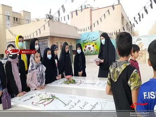 عطر افشانی قبور شهدا&zwnj;ی گمنام شهرستان بافق