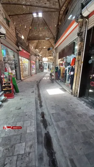 پایان عملیات کف فرش سنگی بازار تاریخی شاهرود