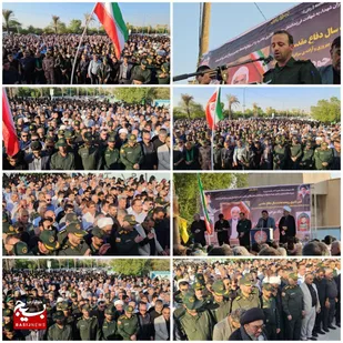 تشییع باشکوه پیکر حاج محمد بهروزی، پدر شهیدان بهروزی در شهر سردشت زیدون بهبهان