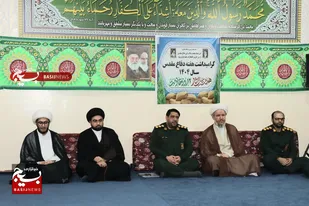 دیدار فرمانده و پرسنل ناحیه مقاومت بسیج امام حسن مجتبی(ع)باوی با امام جمعه ملاثانی به مناسبت هفته دفاع مقدس