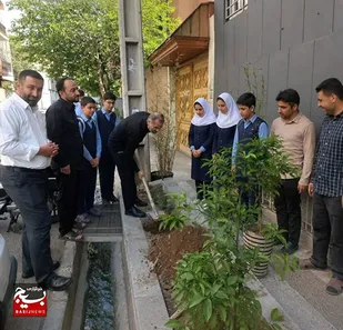 غرس نهال نارنج توسط رئیس سازمان بسیج دانش&zwnj;آموزی به مناسبت روز معلم