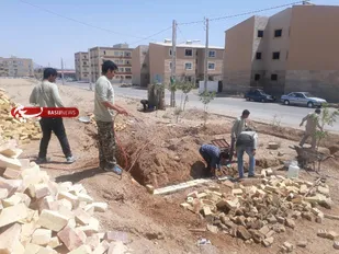 فعالیت گروه جهادی دانش آموزی شهید سرکاری در شهرک فدک شاهرود