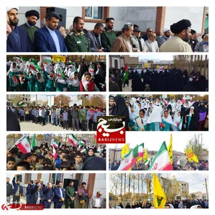 تجمع بزرگ دانش آموزان فیروزکوهی در حمایت از کودکان غزه و فلسطین